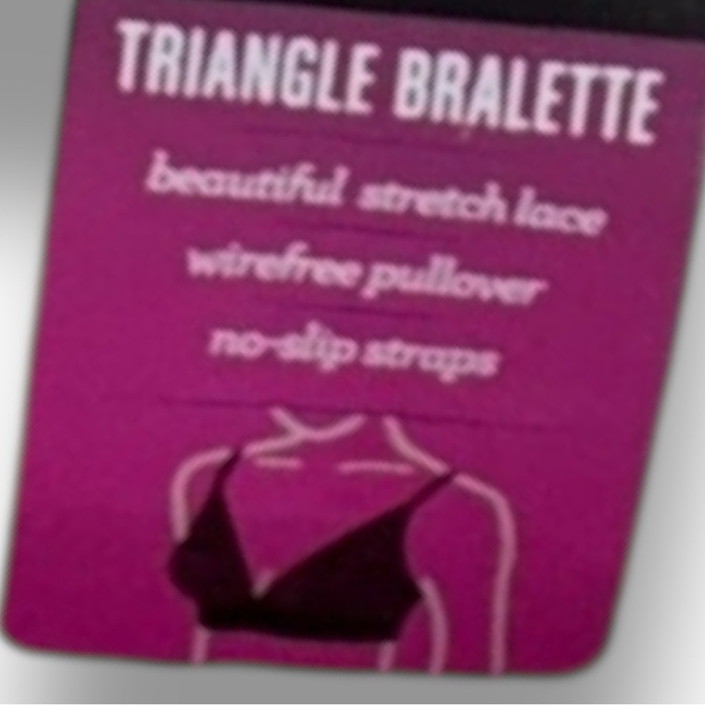 Maidenform Bralette NWT Magenta Triangle Stretch Lace Wirefree Pullover Size XL🍭 - Picture 4 of 16